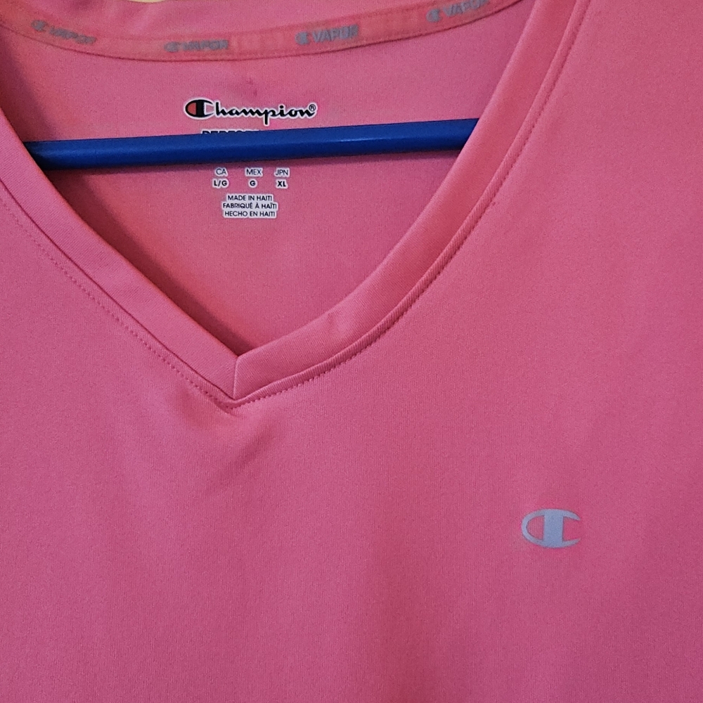 Champion Vivid Pink V-Neck Tee